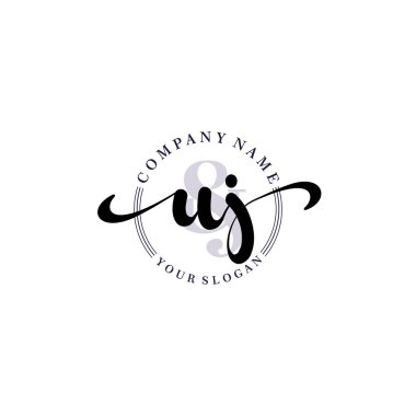 Markalaşma ve İşletme İçin Modern UJ El Yazısı Logosu Koleksiyonu