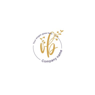 Botanik ve Geometrik Tasarımlı Çiçek Baş Logosu VB