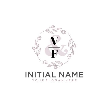 Botanik ve Geometrik Tasarımlı Çiçeksel Logo VF