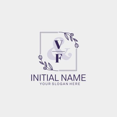 Botanik ve Geometrik Tasarımlı Çiçeksel Logo VF