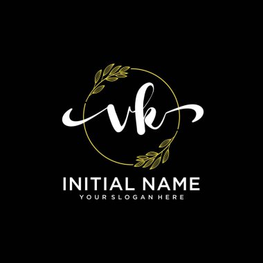 Markalaşma ve İşletme İçin Modern VK El Yazısı Logosu Koleksiyonu