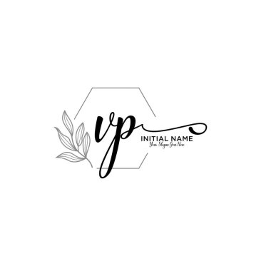 Geometrik Çerçeveli El Yazısı Çiçek Baş Logosu Başkan Yardımcısı