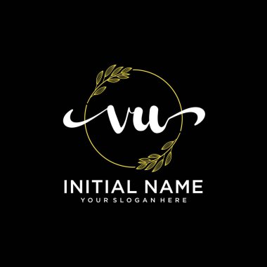 Markalaşma ve İşletme İçin Modern VU El Yazısı Logosu Koleksiyonu