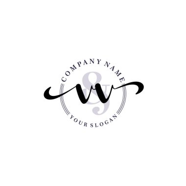 Markalaşma ve İşletme İçin Modern VV El Yazısı Logosu Koleksiyonu