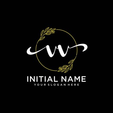 Markalaşma ve İşletme İçin Modern VV El Yazısı Logosu Koleksiyonu