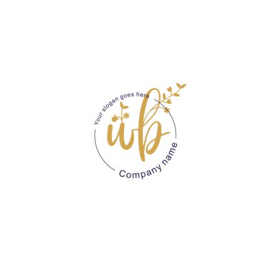 Botanik ve Geometrik Tasarımlı Çiçek Baş Logosu WB