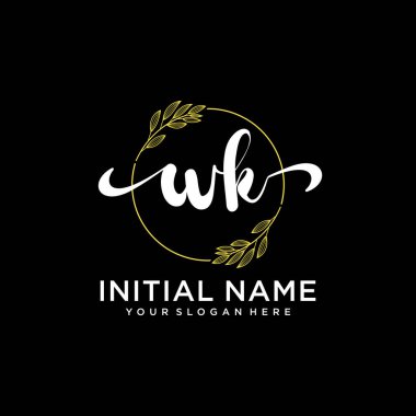 Markalaşma ve İşletme İçin Modern WK El Yazısı Logosu Koleksiyonu