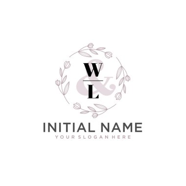 Botanik ve Geometrik Tasarımlı Çiçek Baş Logosu WL
