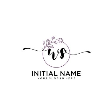 Geometrik Çerçeveli El Yazısı Çiçek Baş Logosu WS