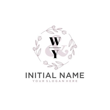 Botanik ve Geometrik Tasarımlı Çiçek Baş Logosu WY