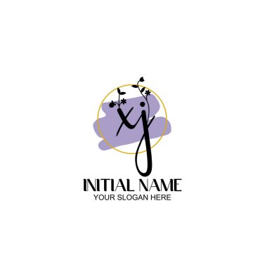 Botanik ve Geometrik Tasarımlı Çiçek Baş Logosu XJ