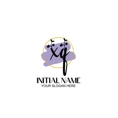 Botanik ve Geometrik Tasarımlı Çiçek Baş Logosu XQ