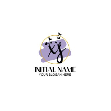 Botanik ve Geometrik Tasarımlı Çiçek Baş Logosu XS