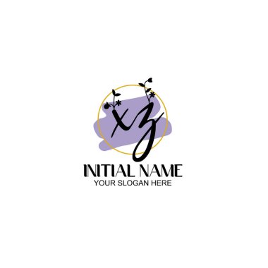 Botanik ve Geometrik Tasarımlı Çiçek Baş Logosu XZ