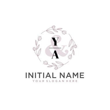 Botanik ve Geometrik Tasarımlı Çiçek Baş Logosu YA