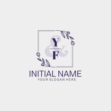 Botanik ve Geometrik Tasarımlı Çiçeksel Logo YF