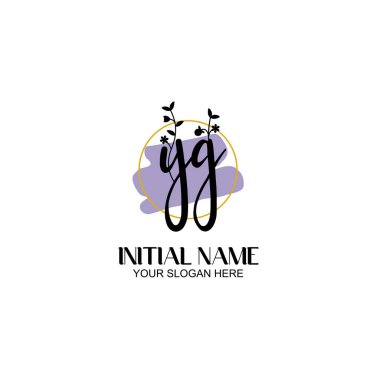 Botanik ve Geometrik Tasarımlı Çiçek Baş Logosu YG
