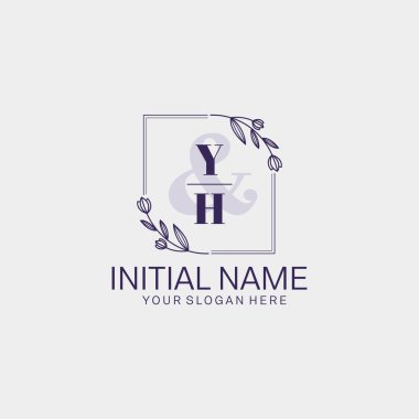 Botanik ve Geometrik Tasarımlı Çiçek Baş Logosu YH