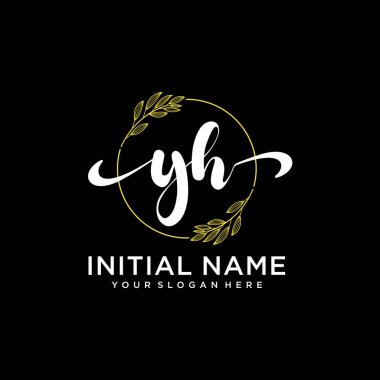 Markalaşma ve İşletme İçin Modern YH El Yazısı Logosu Koleksiyonu