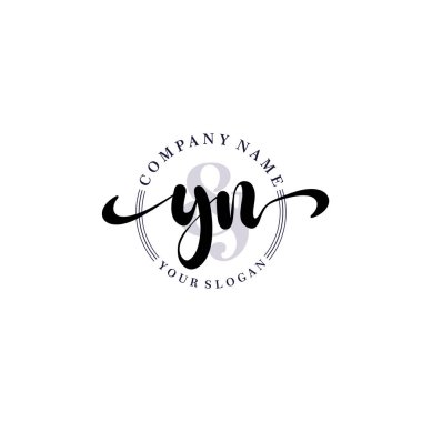 Markalaşma ve İşletme İçin Modern YN El Yazısı Logosu Koleksiyonu