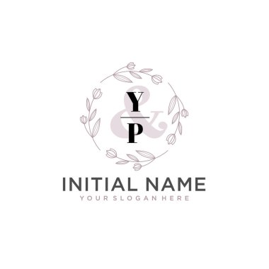 Botanik ve Geometrik Tasarımlı Çiçek Baş Logosu YP