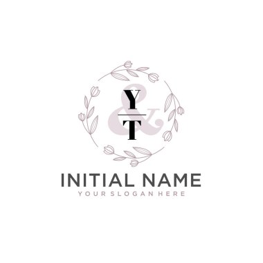 Botanik ve Geometrik Tasarımlı Çiçek Baş Logosu YT