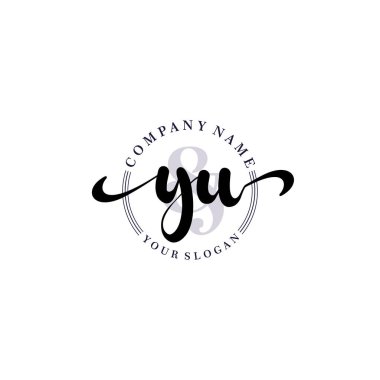 Markalaşma ve İşletme İçin Modern YU El Yazısı Logosu Koleksiyonu