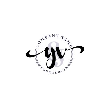 Markalaşma ve İşletme İçin Modern YV El Yazısı Logosu Koleksiyonu