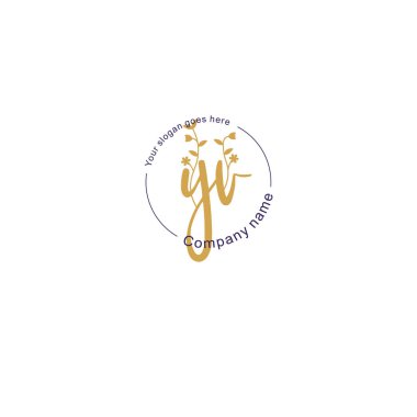 Botanik ve Geometrik Tasarımlı Çiçek Baş Logosu YV