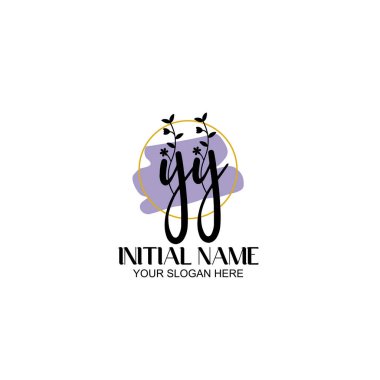 Botanik ve Geometrik Tasarımlı Çiçeksel Logo YY
