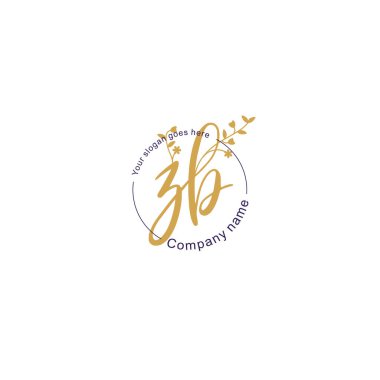 Botanik ve Geometrik Tasarımlı Çiçek Baş Logosu ZB