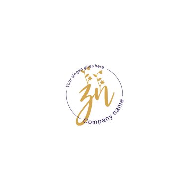 Botanik ve Geometrik Tasarımlı Çiçek Baş Logosu ZN