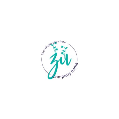 Botanik ve Geometrik Tasarımlı Çiçek Baş Logosu ZU