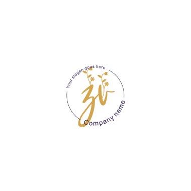 Botanik ve Geometrik Tasarımlı Çiçek Baş Logosu ZV