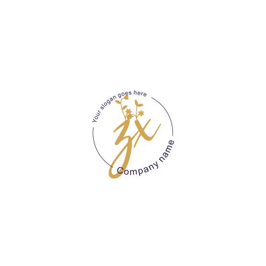 Botanik ve Geometrik Tasarımlı Çiçek Baş Logosu ZX