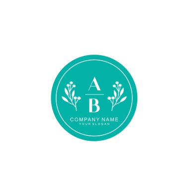 El yazısı AB Baş harfleriyle Çiçek Monogram Logosu Ayarları