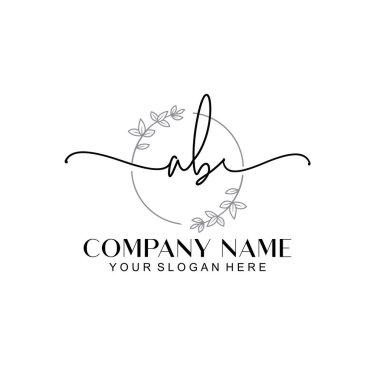 Çiçek ve Min ile Modern El Yazısı AB İlk Logo Şablonları