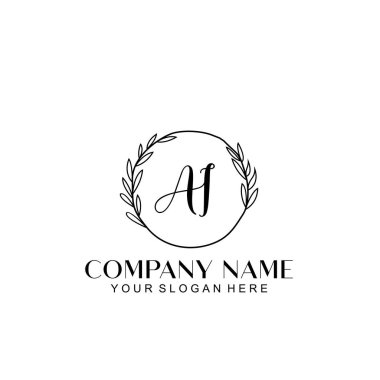 El yazısı AI Baş harfleriyle Çiçek Monogram Logosu Ayarları