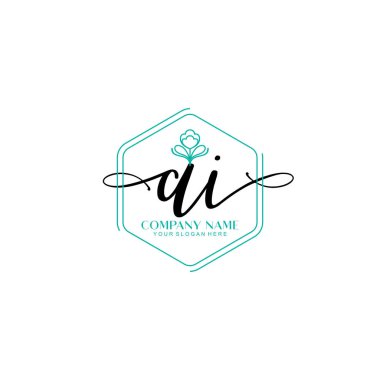 Çiçek ve Min ile Modern El Yazısı Yapay Zeka İlk Logo Şablonları