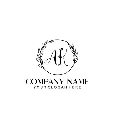 El yazısı AK harfli Çiçek Monogram Logosu Ayarları