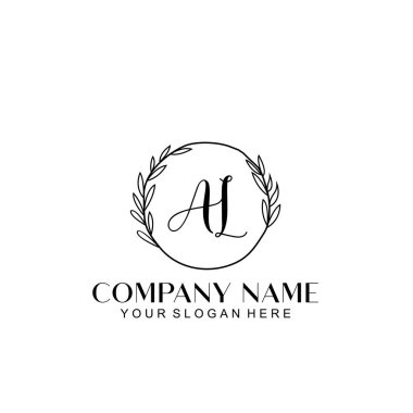 El yazısı AL Baş harfleriyle Çiçek Monogram Logosu Ayarları