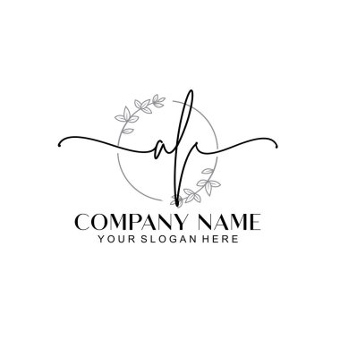 Çiçek ve Min ile Modern El Yazıları AL İlk Logo Şablonları
