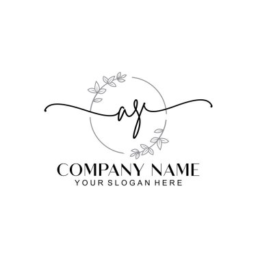 Çiçek ve Min ile Modern El Yazıları AS İlk Logo Şablonları