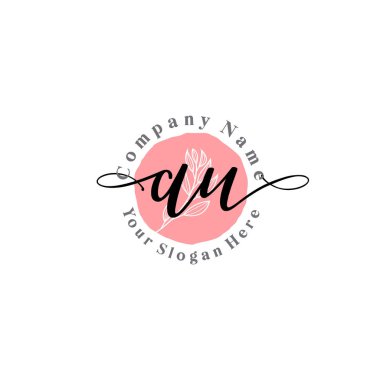 Çiçek ve Min ile Modern El Yazısı AU İlk Logo Şablonları