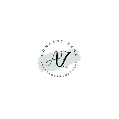 El yazısı AZ Baş harfleriyle Çiçek Monogram Logosu Ayarları