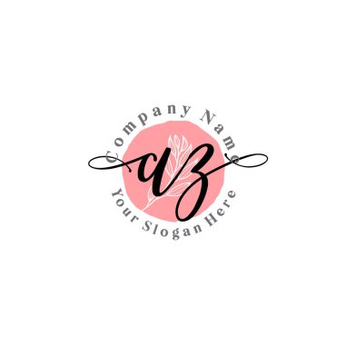 Çiçek ve Min ile Modern El Yazısı AZ İlk Logo Şablonları