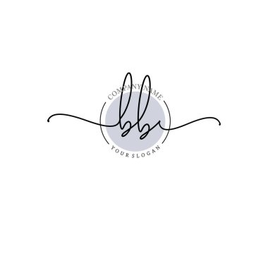 Çiçek ve Min ile Modern El Yazısı BB İlk Logo Şablonları