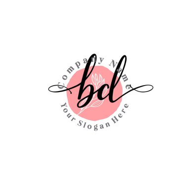 Çiçek ve Min ile Modern El Yazısı BD İlk Logo Şablonları