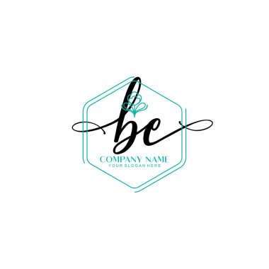 Çiçek ve Min ile Modern El Yazıları BE İlk Logo Şablonları