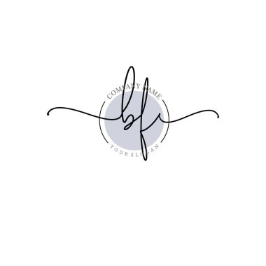 Çiçek ve Min ile Modern El Yazısı BF İlk Logo Şablonları
